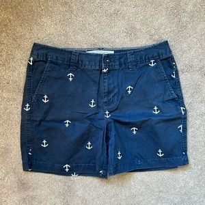 G H Bass Co Navy & White Anchor Shorts